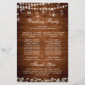 ベビーズブレスメイソン結婚ジャーの式典プログラム (裏面)