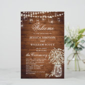 ベビーズブレスメイソン結婚ジャーの式典プログラム (スタンド正面)