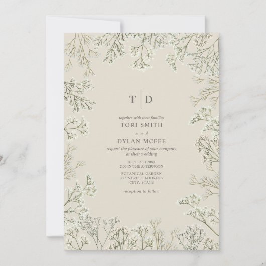 ベビーズブレスモノグラム結婚ズ 招待状 (正面)