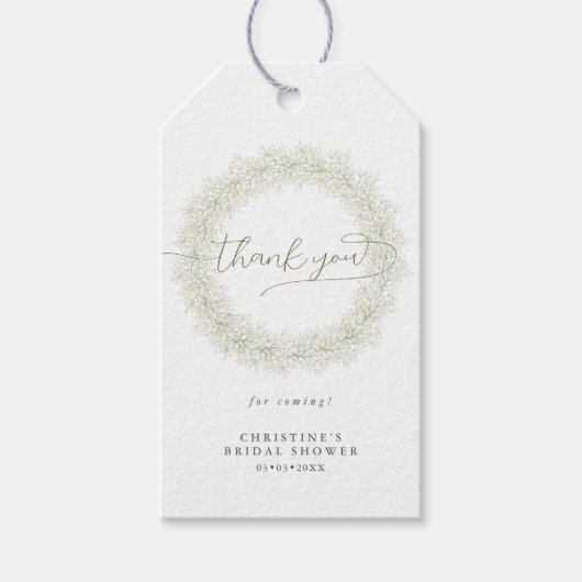 ベビーズブレスリースブライダルシャワーありがとう ギフトタグ (正面)