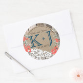 ベビーズブレスレースモノグラム素朴ズ結婚レーベル ラウンドシール (封筒)