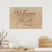 ベビーズブレス素朴フローラ&ボホ結婚の歓迎 ポスター (キッチン)