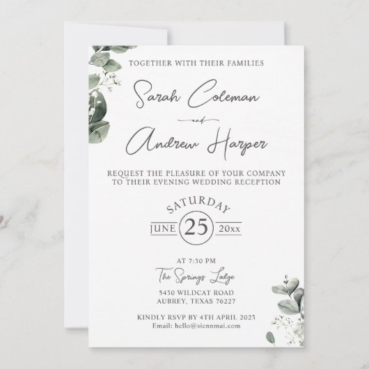 ベビーズブレス結婚式招待状ジプソフィラセージ 招待状 (裏面)