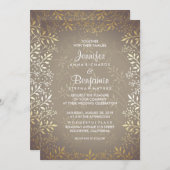 ベビーズブレス結婚金ゴールド 招待状 (正面/裏面)