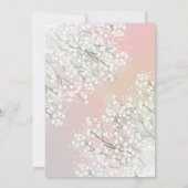 ベビーズブレス赤面ピンクフローラガールズバプテスマ 招待状 (裏面)