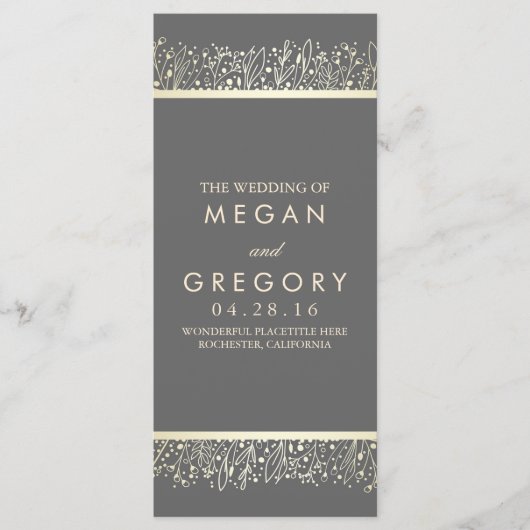 ベビーズブレス金ゴールドフローラ結婚式 プログラム (正面)