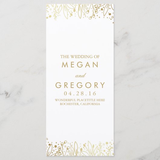 ベビーズブレス金ゴールドフローラ結婚式 プログラム (正面)