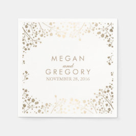 ベビーズブレス金ゴールドホワイト結婚ズ スタンダードカクテルナプキン