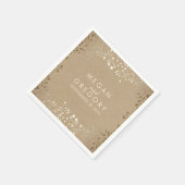 ベビーズブレス金ゴールド結婚フローラ スタンダードカクテルナプキン (角)