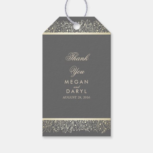 ベビーズブレス金ゴールド結婚ブーケ ギフトタグ (正面)