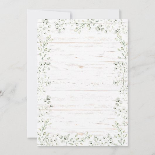 ベビーズブレス・ギプソフィラ 洗礼 招待状 (裏面)