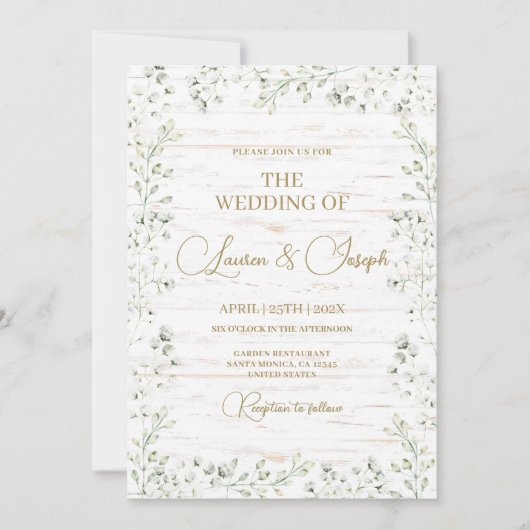 ベビーズブレス ギプソフィラ 結婚式招待状 招待状 (正面)