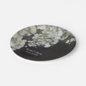 ベビーズブレス&ダークウッドエレガントフローラパーティー ペーパープレート (アングル)