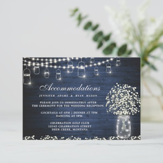 ベビーズブレス メイソンジャー ウェディング アコモデーション エンクロージャーカード (スタンド正面)