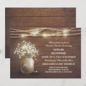 ベビーズブレス メイソンジャー ライト ブライダルシャワー 招待状 (正面/裏面)