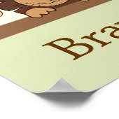 ベビーズージャングルアニマルパーソナライズされたグネームアートプリント ポスター (角)