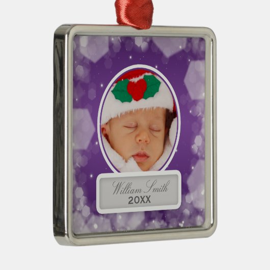 ベビーズ初めてのクリスマスズナイトスパークルパープル メタルオーナメント (右)