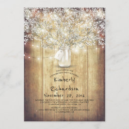 『ベビーズ·ブレス·メイソン·ジャー·バースデー·パ素朴ーティー』 招待状