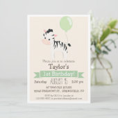 ベビーゼブラキッドの誕生日パーティーの招待状 招待状 (スタンド正面)