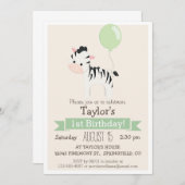 ベビーゼブラキッドの誕生日パーティーの招待状 招待状 (正面/裏面)