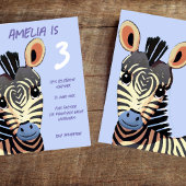ベビーゼブラゼブラ誕生日パーティー 招待状