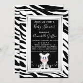 ベビーゼブラベイビーシャワー招待状 招待状 (正面/裏面)