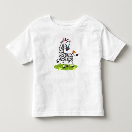 ベビーゼブラ遊スケッチとButterfly-23960 トドラーTシャツ (正面)