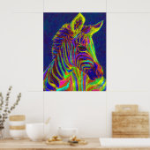 ベビーゼブラ（クレヨン色） ポスター (キッチン)