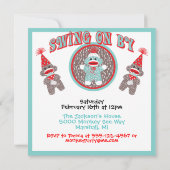 ベビーソックサルバースデーパーティ招待状 招待状 (裏面)