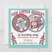 ベビーソックサルバースデーパーティ招待状 招待状 (正面)