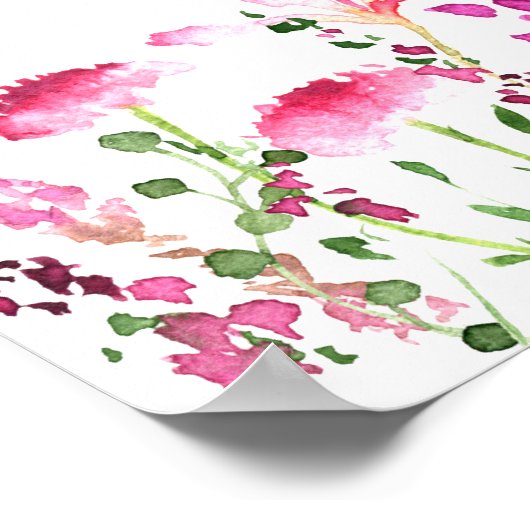 ベビーソックス狩りピンク野草赤ちゃんシャワーゲーム ポスター (角)