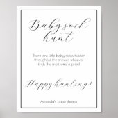 ベビーソックス狩りミニマリスト赤ちゃんシャワーゲーム ポスター (正面)