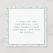 ベビーソックパターンベビーシッターNANNY乳児おもしろい スクエア名刺 (裏面)