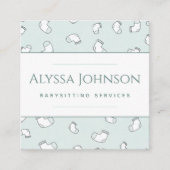 ベビーソックパターンベビーシッターNANNY乳児おもしろい スクエア名刺 (正面)