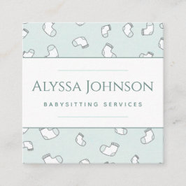 ベビーソックパターンベビーシッターNANNY乳児おもしろい スクエア名刺