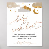 ベビーソック狩りゲームトゥインクルスターベビーシャワーサイン ポスター (正面)