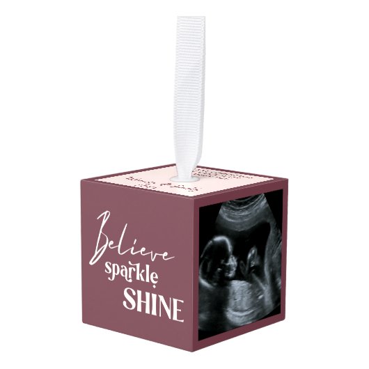 ベビーソノグラ信じムスパークルシャイン3フォト キューブオーナメント (正面アングル)