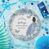 ベビーソフトブルーフローラ蝶ブラウンプリンセス ペーパープレート (パーティー)