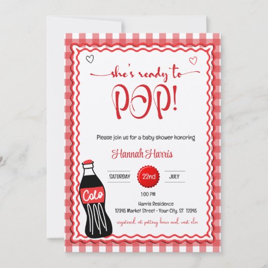 ベビーソーダ準備ポップ・アートの!赤ちゃんシャワー 招待状 (正面)