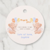 ベビーゾウありがとうメッセージカード フェイバータグ (裏面)