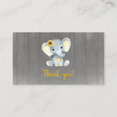 ベビーゾウおむつラッフルチケットイエロー エンクロージャーカード (裏面)