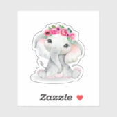 ベビーゾウかわいい花 シール (シート)