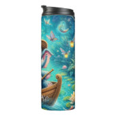 ベビーゾウが蓮池でボート タンブラー (回転右)