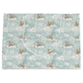 ベビーゾウが雲の上で眠る ラージペーパーバッグ (正面)