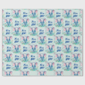 ベビーゾウその男の子のシャワー ラッピングペーパー (フラット)