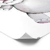 ベビーゾウとカスタマイズ可能なバルーンポスター ポスター (角)