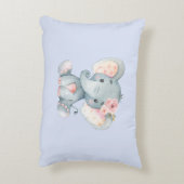 ベビーゾウとピンクのバラ アクセントクッション (裏面(縦))