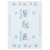 ベビーゾウとブルーラブハートバルーンカスタム テーブルクロス (正面)