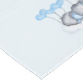 ベビーゾウとブルーラブハートバルーンカスタム テーブルクロス (アングル)