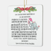 ベビーゾウと母として幸せな1回目の誕生日 セラミックオーナメント (左)